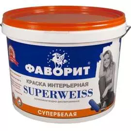 Интерьерная краска фаворит вдак-20и superweiss супербелая, 95% белизны, евроведро 15 кг 80701