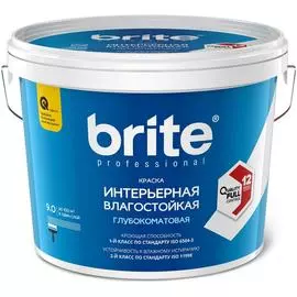 Интерьерная влагостойкая краска BRITE PROFESSIONAL О02254