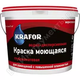 Интерьерная водно-дисперсная моющаяся краска KRAFOR 42165