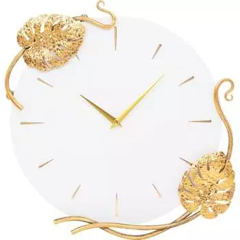 Интерьерные настенные часы BOGACHO Monstera Deliciosa 45026/белый