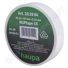 Изолента пвх haupa 19 мм x 25 м, цвет белый 263904