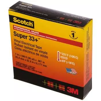 Изоляционная лента высшего класса 3м scotch super 33+ 25мм х 33м х 0,18мм 7000043003