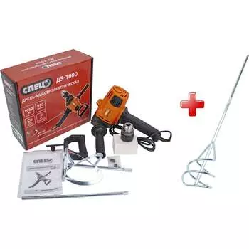 Электрическая дрель миксер Спец ДЭ-1000 СПЕЦ-3449/3852