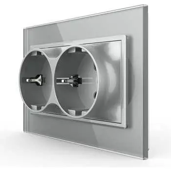 Электрическая двойная розетка LIVOLO VL-C7CTF16A.TF16A-IP