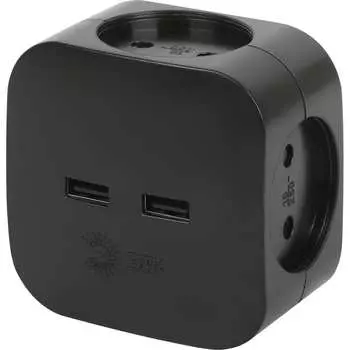 Электрический разветвитель ЭРА SP4USBB Б0049536