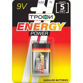 Батарейка ТРОФИ 6LR61-1BL C0034928