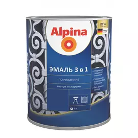 Алкидно-уретановая эмаль по ржавчине ALPINA