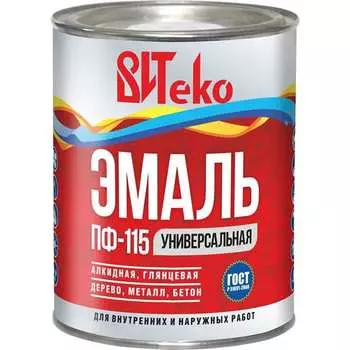 Эмаль Царицынские краски Витеко ПФ-115, вишня, 0.8 кг 16079
