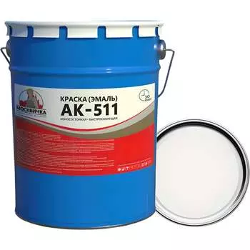 Эмаль Москвичка АК-511 белая, 25 кг 4620105771924