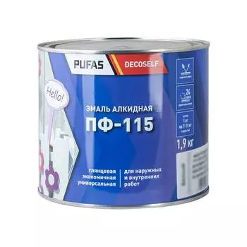 Эмаль Pufas ПФ-115 бирюзовая Decoself (1,9кг=1,4л) тов-206751
