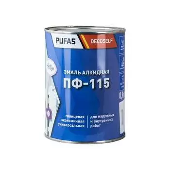 Эмаль Pufas ПФ-115 вишневая Decoself (0,9кг=0,67л) тов-206746