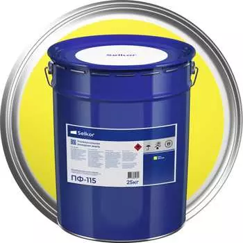 Эмаль Selkor ПФ-115 желтая 25 кг 81016