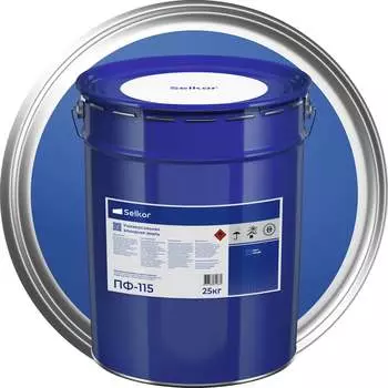 Эмаль Selkor ПФ-115 синяя 25 кг 81015