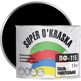 Эмаль super maler Черный 1,9кг Лк-00005663