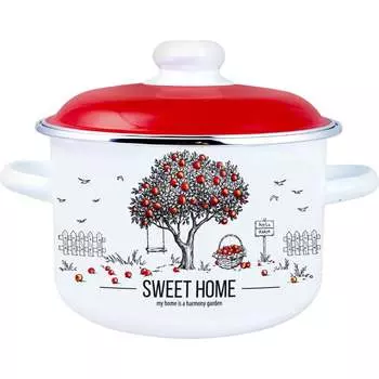 Эмалированная цилиндрическая кастрюля appetite Apple Tree 6RD221M Apple Tree