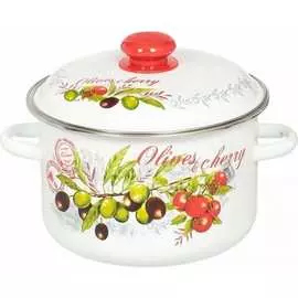Эмалированная кастрюля Сибирские товары Оливки и черри ПД4400