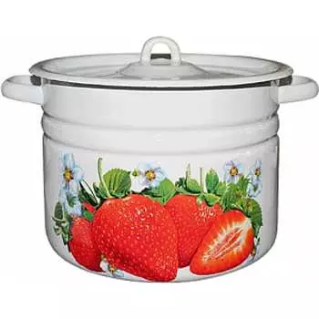 Эмалированная кастрюля Сибирские товары декор Клубника садовая С1620х59 ХП1009