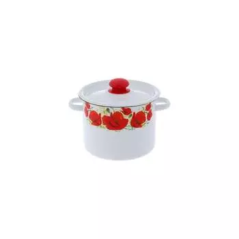 Эмалированная кастрюля Сибирские товары декор Маки С1612.3х67 ХП9806