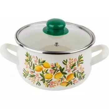 Эмалированная стальная кастрюля PERFECTO LINEA лимон 50-182125