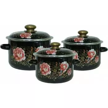 Эмалированной набор посуды Сибирские товары №15 Пионы N15N120 ТП8298
