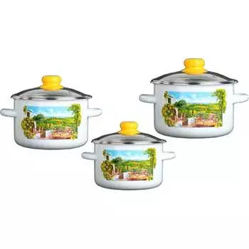 Эмалированной набор посуды Сибирские товары №35 Итальянский дворик, N35B99S СП4753