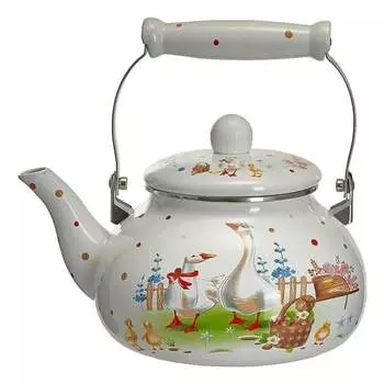 Эмалированный чайник MetaLLoni EM-251x1/73 2.5 л, Гуси Р1-00012988