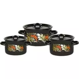 Эмалированный набор посуды СТАЛЬЭМАЛЬ 33 Рябина ТБ16122