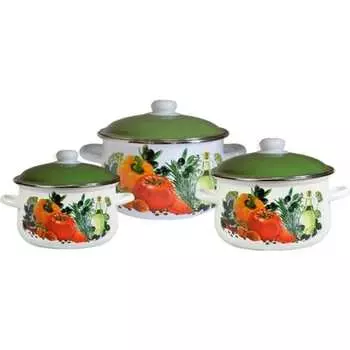 Эмалированный набор посуды СТАЛЬЭМАЛЬ 408 Европейская кухня ПД1532