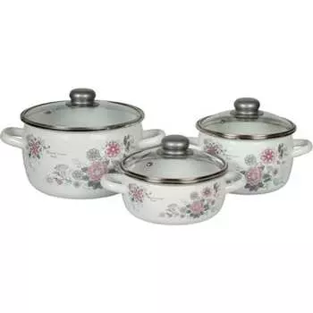 Эмалированный набор посуды СТАЛЬЭМАЛЬ 07 Весенний романс ХП1958