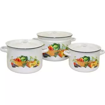 Эмалированный набор посуды СТАЛЬЭМАЛЬ 112 Урожай ТП5165