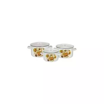 Эмалированный набор посуды СТАЛЬЭМАЛЬ 33 Хохлома ТП192