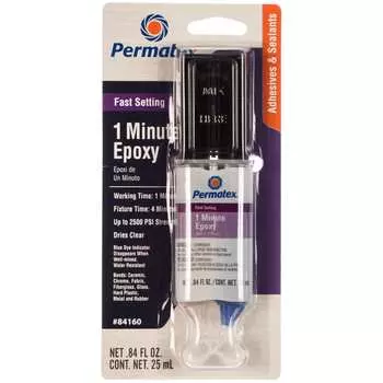 Эпоксидный клей permatex многоцелевой прозрачный, 1 мин. шприц 25мл. 84160