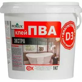 Экстра влагостойкий клей ПВА Ecolux D3 4607133681425