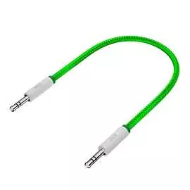 Кабель аудио jack 35mm-jack 35mm gcr 0.5m зелёный нейлон, белые коннекторыvivavic8262-0.5m