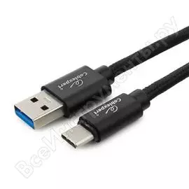 Кабель cablexpert usb 3.0 am/type-c, длина 0.5м, черный cc-p-usbc03bk-0.5m