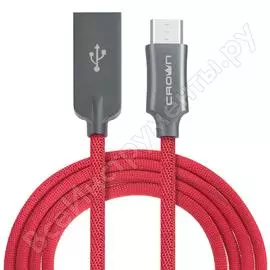 Кабель crown usb - microusb cmcu-3132m red cm000002149
