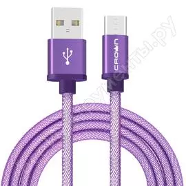 Кабель crown usb - usb type-c cmcu-3072c violet cm000002126