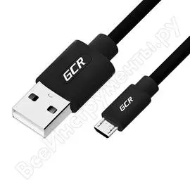 Кабель для зарядки телефона gcr microusb, 2.0m, черный ua2mcb1-bb2s-2.0m
