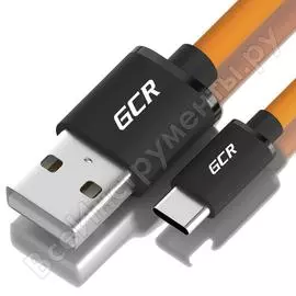 Кабель для зарядки телефона gcr typec, 0.5m, оранжевый 51917