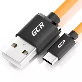 Кабель для зарядки телефона gcr typec, 1.0m, оранжевый 51918