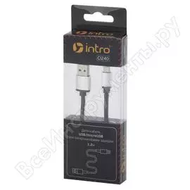 Кабель intro usb/microusb, leather, 1.2м, черный б0035662