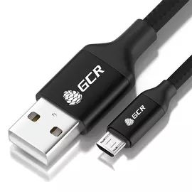 Кабель microusb gcr 1,2m чёрный нейлон, al корпус чёрный viv52i046