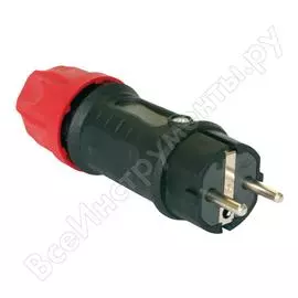 Кабельная вилка pce 16a 250v 2p+e ip44 резина, разгрузка кабеля 05622-s