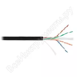 Кабель nikomax u/utp 4 пары, кат.6, одножильный,100м nkl 4641b-bk