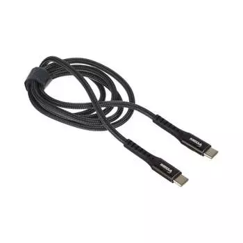 Кабель ProMega u210cc, 60w, 3a, 1м, type-c to type-c, нейлон, черный 1639343
