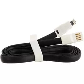 Кабель rexant usb для iphone 5/6/7 моделей плоский силиконовый шнур, черный 18-1978