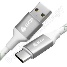 Кабель typec gcr 1,0m для samsung оs android быстрая зарядка белый viv52i268