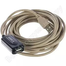 Кабель удлинитель gembird usb 2.0 активный cablexpert uae016, am/af, 4.8м uae016