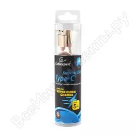 Кабель usb 2.0 cablexpert, am/typec, серия ultra, длина 1м, блистер, золотой cc-u-usbc02gd-1m