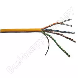 Кабель utp lanmaster 4 пары, кат. 5e, желтый, 305м в кат., lan-5eutp-yl